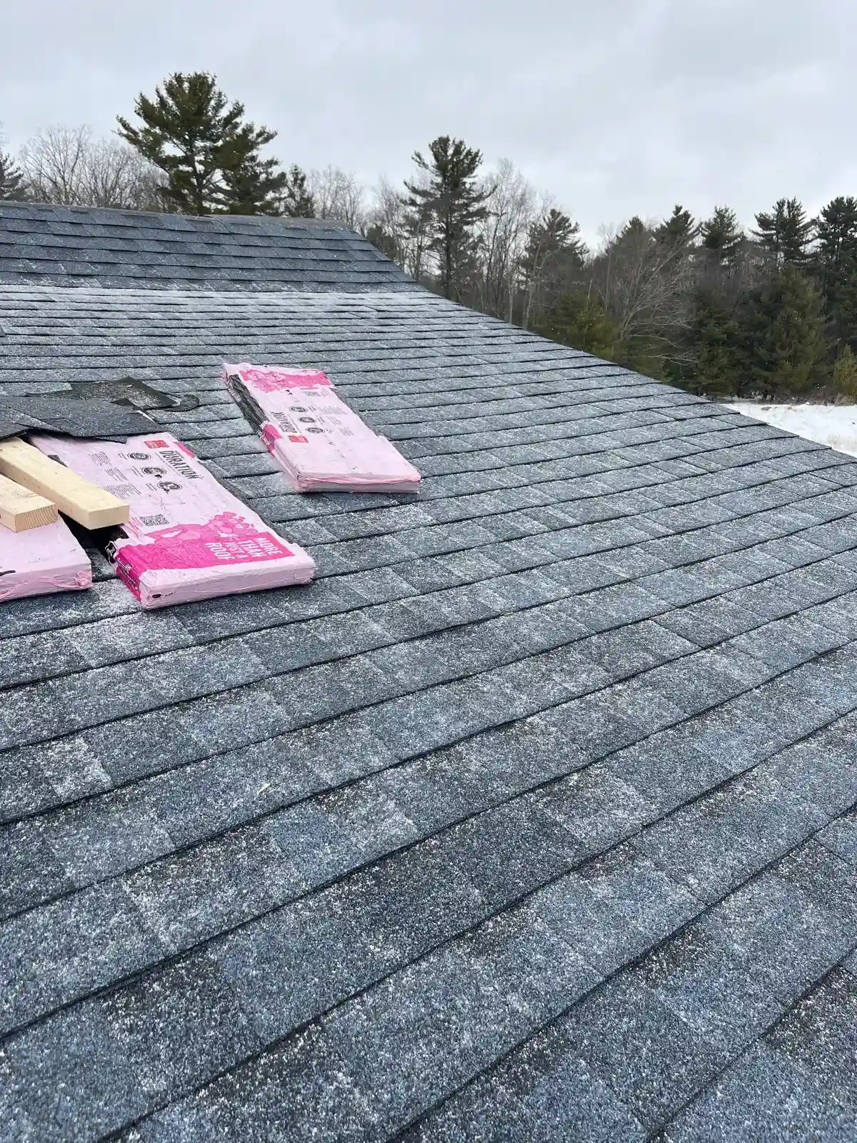 Roof leak causing water stain on ceiling in Connecticut home