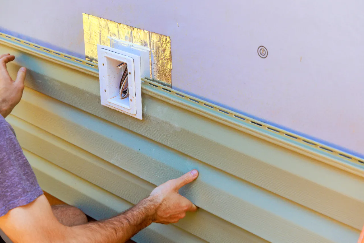 Siding installation in progress on Connecticut home